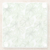 Tropische groene palmbladeren glazen onderzetter (Achterkant)