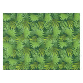 Tropische groene palmbladeren op Forest Green Tafelkleed (Voorkant (Horizontaal))