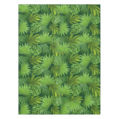Tropische groene palmbladeren op Forest Green Tafelkleed (Voorkant)
