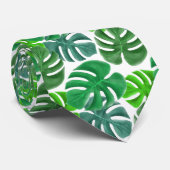 Tropische groene palmbladeren stropdas (Opgerold)