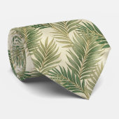 Tropische Groene Palmbladeren Stropdas (Opgerold)