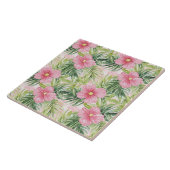 Tropische groene palmbladeren tegeltje (Zijkant)