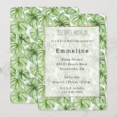 Tropische groene palmbladeren Verjaardag Kaart (Voorkant / Achterkant)