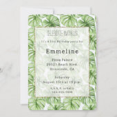 Tropische groene palmbladeren Verjaardag Kaart (Voorkant)