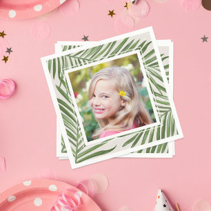 Tropische groene palmbladeren Zomer Foto Servet