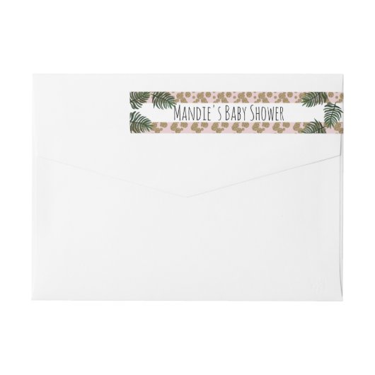 Tropische groene palmboom nep glitters confetti (Achterkant)