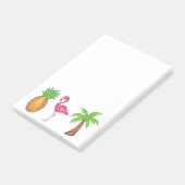 Tropische groene palmboom Pineappel Roze flamingo Post-it® Notes (Schuin)
