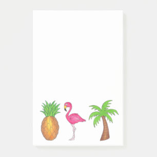 Tropische groene palmboom Pineappel Roze flamingo Post-it® Notes