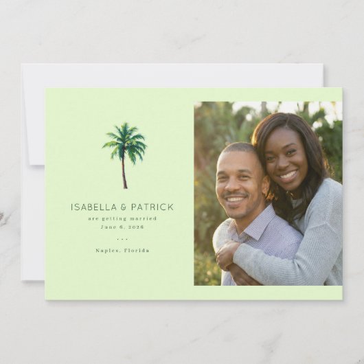 Tropische Groene Palmboom Save The Date (Voorkant)
