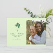 Tropische Groene Palmboom Save The Date (Staand voorkant)