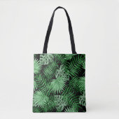 Tropische groene palmboom uit zomerkunst tote bag (Voorkant)