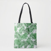 Tropische groene palmboom uit zomerkunst tote bag (Voorkant)