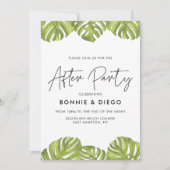 Tropische groene palmen na bruiloft kaart (Voorkant)