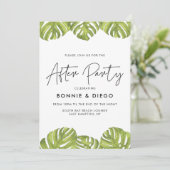 Tropische groene palmen na bruiloft kaart (Staand voorkant)