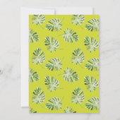 Tropische groene papegaai en verlofpartij kaart (Achterkant)