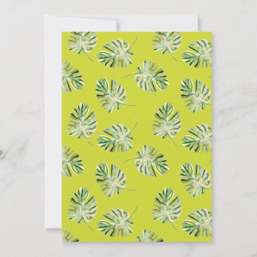 Tropische groene papegaai en verlofpartij kaart (Achterkant)