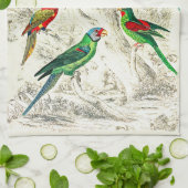  tropische groene papegaaien theedoek (Gevouwen)