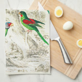  tropische groene papegaaien theedoek (Quarter Fold)