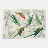  tropische groene papegaaien theedoek (Horizontaal)