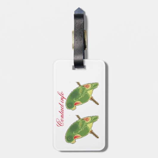 Tropische Groene Parkiet Thunder_Cove Bagagelabel (Achterkant verticaal)