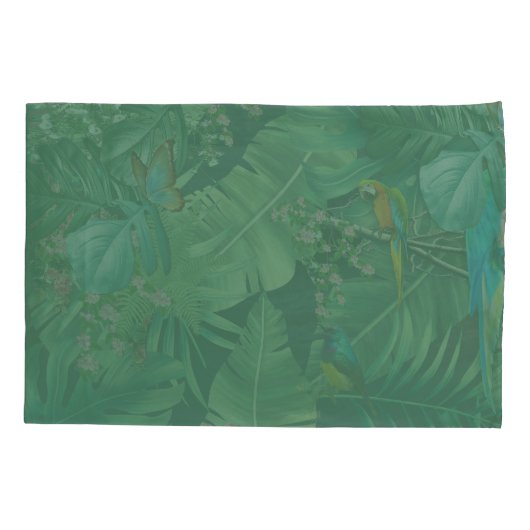 Tropische groene planten, bladeren en kalveren kussensloop (Achterkant)