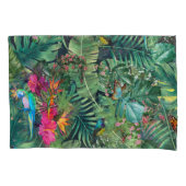 Tropische groene planten, bladeren en kalveren kussensloop (Voorkant)