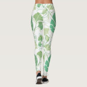 Tropische groene print op leggings (Achterkant)