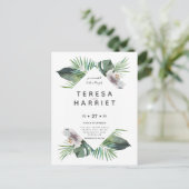 Tropische groene rustige uitnodiging (Staand voorkant)