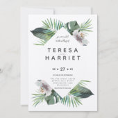 Tropische groene rustige uitnodiging (Voorkant)