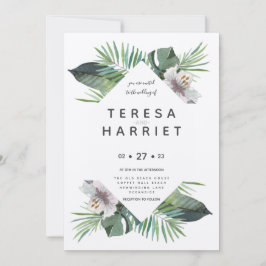 Tropische groene rustige uitnodiging