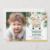 Tropische groene safari dieren wilde een verjaarda kaart (Voorkant)