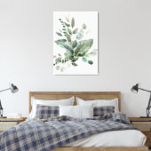 Tropische groene salie Eucalyptus bladeren boeket Canvas Afdruk (Insitu (Slaapkamer))