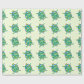 Tropische groene schildpadden cadeaupapier (Vlak)