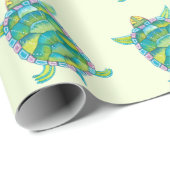 Tropische groene schildpadden cadeaupapier (Rol Hoek)