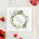 Tropische groene servetten voor dinerformaat feest (Insitu)