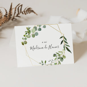 Tropische Groene Spaanse Bridal Partij Dank u Bedankkaart