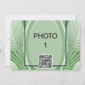 Tropische groene trouwfoto QR-code bewaar de datum Save The Date (Achterkant)