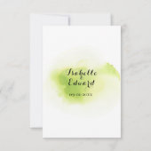 Tropische groene Waterverf Monstera Leaves RSVP Kaartje (Achterkant)