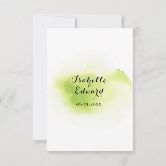 Tropische groene Waterverf Monstera Leaves RSVP Kaartje (Achterkant)