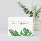Tropische groene Waterverf Monstera slaat de datum Briefkaart (Staand voorkant)