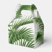 Tropische groene waterverf palmboom monogram bedankdoosjes (Achterkant)
