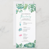 Tropische groene Waterverf verlaat weekendreisrout (Voorkant)