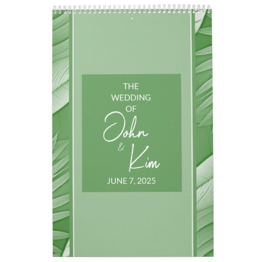Tropische Groene Wedding Kalender Planner (Hoes)