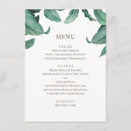 Tropische groene wedding. Waterverf botanisch Menu