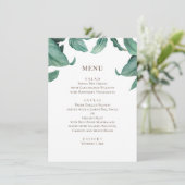 Tropische groene wedding. Waterverf botanisch Menu (Staand voorkant)