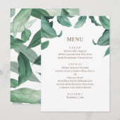Tropische groene wedding. Waterverf botanisch Menu (Voorkant / Achterkant)