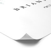 Tropische groene witte bloemen bruiloft welkom poster (Hoek)