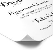 Tropische groene witte bloemige signature-drankjes poster (Hoek)