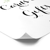 Tropische groene witte bloemkaarten en -cadeaus  poster (Hoek)