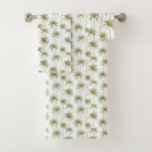 Tropische groene witte palmbomen bad handdoek (Insitu)